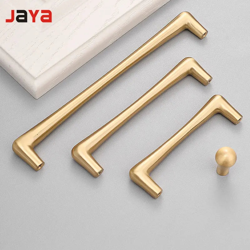 JAYA Brass Gold Simple Modern Simple Light Luxury Wardrobe Door Handle Cabinet Furniture Handles