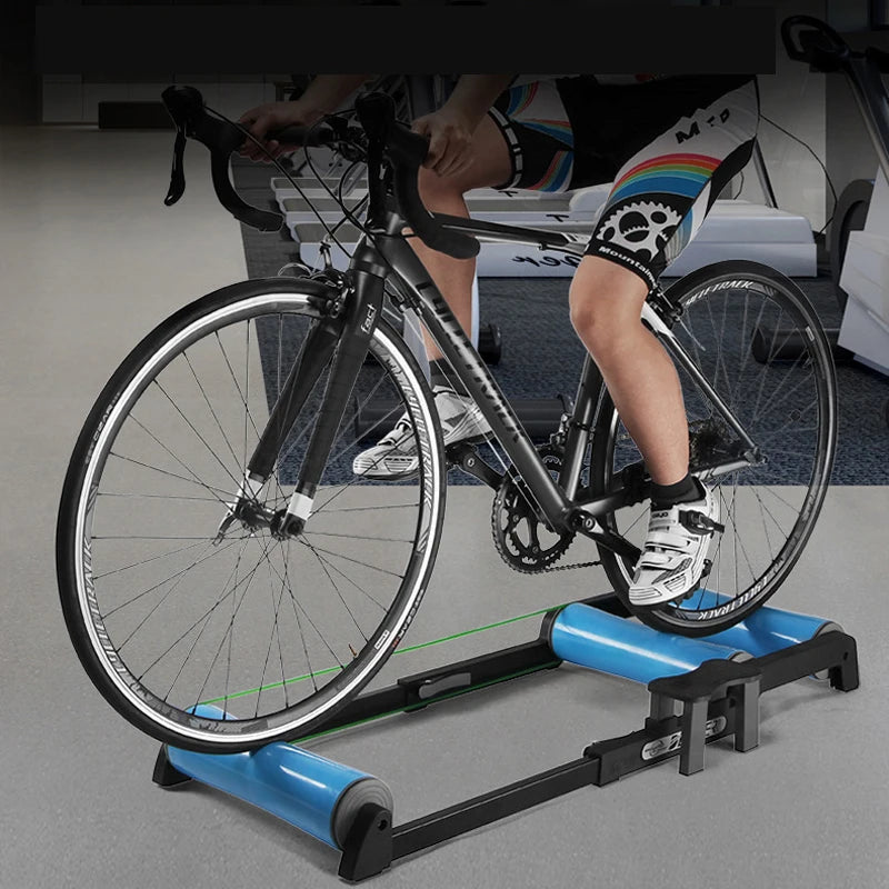 Euro Standard Adjustable Length Aluminum Alloy & ABS Noiseless Indoor Cycling Training Bike Trainer Roller with Portable Design