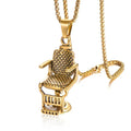 Punk Titanium Stainless Steel Mens Barber Chair Pendant Jewelry Necklace for Men
