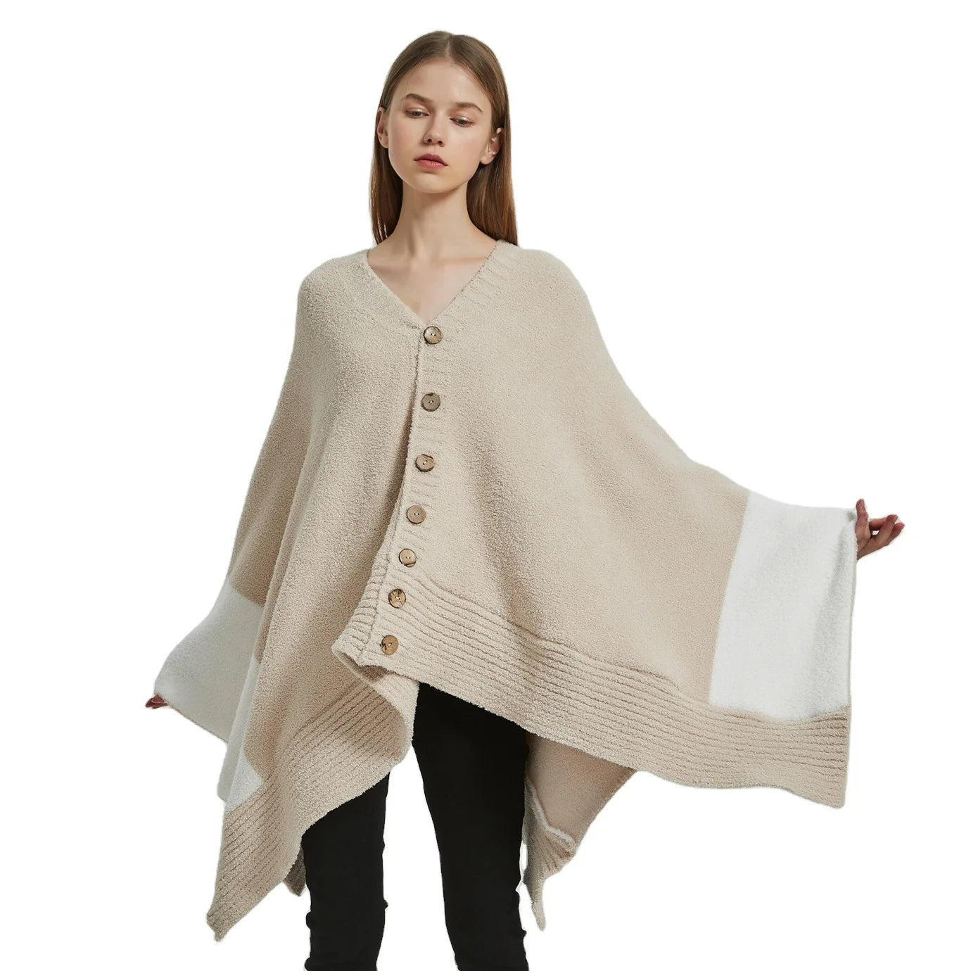 Fashionable Single Item Microfiber Robe Button Shawl Jacket for  Winter New Products Wearable  Throws RNS