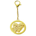 Custom Gold logo Bags hang Charms Maker Decoration Purse Accessory Tags Brand Metal Keyring Round Labels