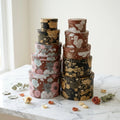 Stock (custom Accepted)  Print Retro European Style Pattern Set 5 Sets of Round Gift Box Flower Box Round Gift Box Packaging Box