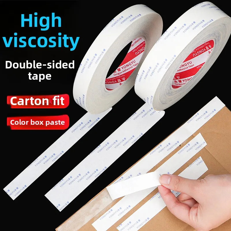 Student White High Viscosity Transparent Office Supplies Hot Melt Double-Sided Tape Hand-Tearable & Strong Factory Wholesale