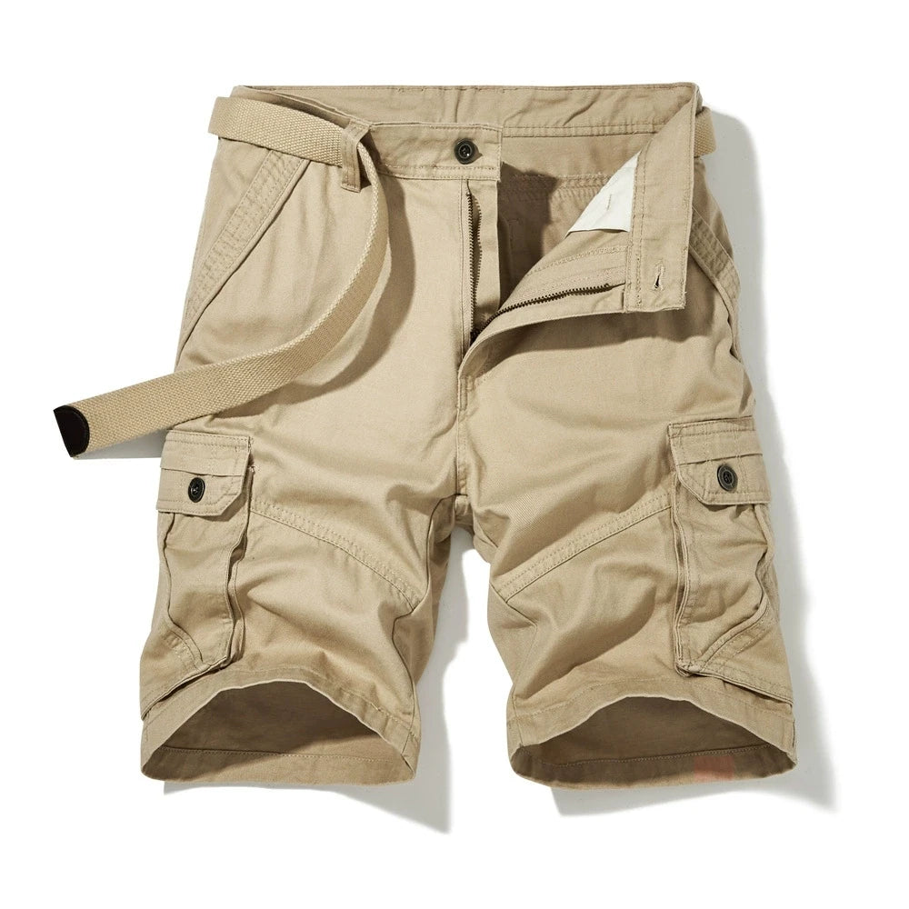 Wholesale Summer Zipper up 100% Cotton Utility Pants Plus Size Multi Pockets Men's Cargo Shorts