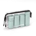 A Set Green Plastic Bottle Set Small Size OK Travel Package With Face Cream Body Wash and Lotion in Plastic Bottles
