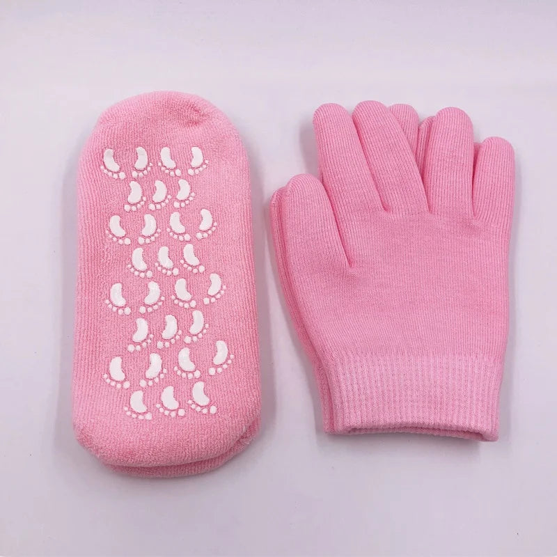 Gel Spa Gloves & Cotton Gel Socks for Hand Care-Moisturize Soften Repair & Whiten Skin Treatment