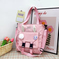 Fashion Design Sweet High Capacity Girls Shoulder Bags Solid Color Simple Students Messenger Bag College Style Female Book Tote