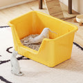Haogle Wholesale Thickened PP High Sided Super Big Cat Toilet Semi-closed Anti-Splash New Design Plastic Cat Litter Box