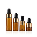3ml Amber Glass Dropper Vial for Essential Oils Empty Glass Eye Dropper Bottle With Black Screw Cap Test Sample Perfume Vial