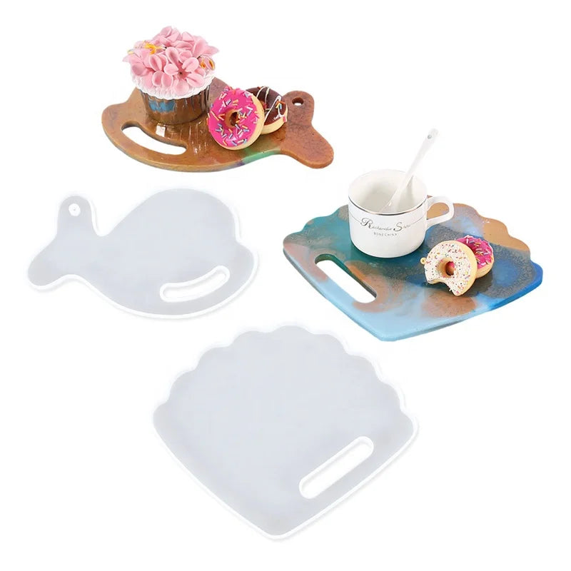 Whale Coaster Resin Mold Shell Table Tray Mold Silicone Mold for Coaster