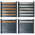 Bicolor Design Aluminum Post Home Backyard Patio Garden Fence Composite Fencing With Gate  Wpc Privacy Fence Panels