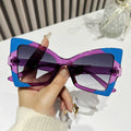 2024 Unique Butterfly Brand Design Women Fashion Oversized Shades Cat Eye Big Frames Irregular Sunglasses UV400