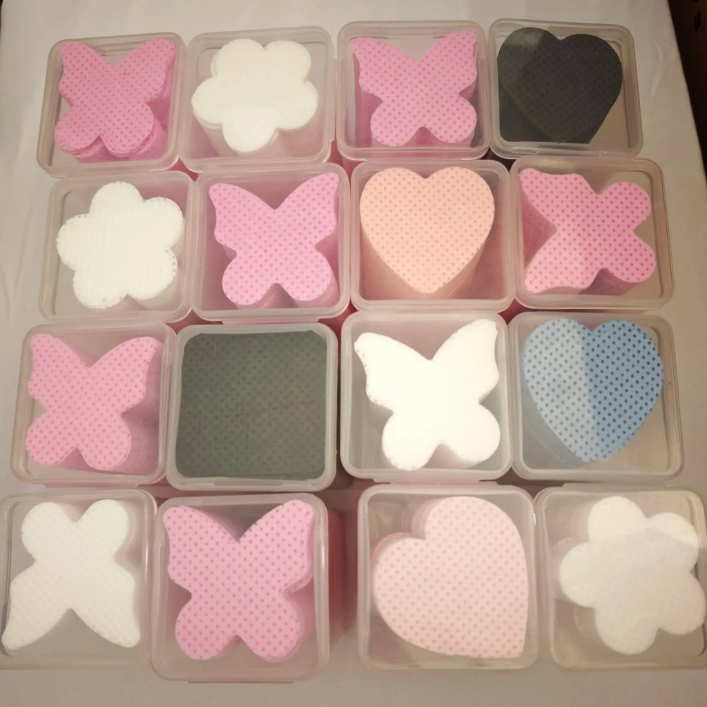Custom Logo Butterfly Flower Pattern Eyelash Glue Remover Make up Glue Cotton Pads Beauty Tool