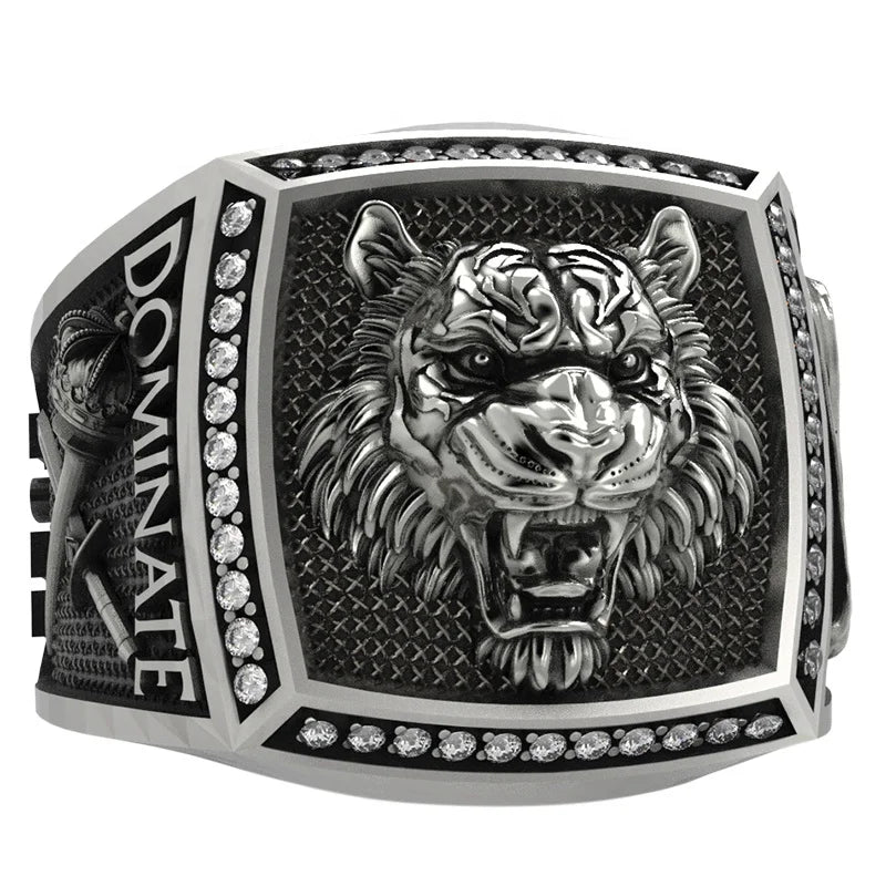 Customized High Quality Gold-Plated 925 Sterling Silver Adjustable Ring Unique Lion Design Best Seller for Weddings and Parties