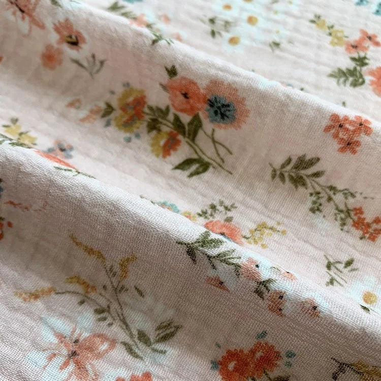 New Fashion Wholesale Custom Printed 100% Cotton Bubble Jersey Fabric Woven Stretch Lightweight Dress Cover for Girls Boys