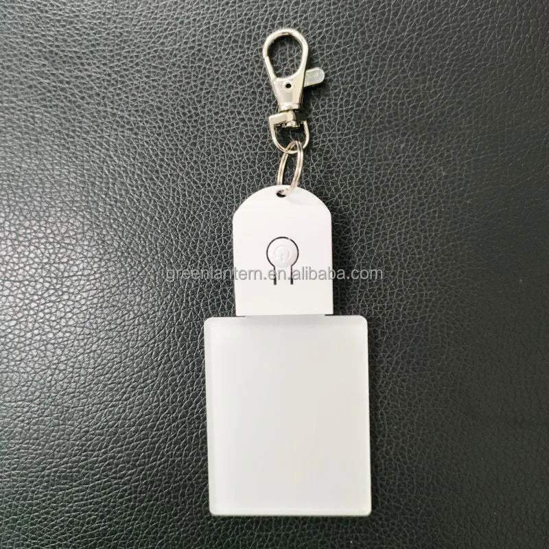 Hot Selling Popular LED Keychain Lamp 7 Colors Acrylic 3D Lamps for Promotions Custom Keyring Light Small Rgb Keychains