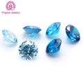 Yingma Nice Quality Special Aqsa Blue Color Round Cut Loose Cz Gems Stone 1 mm to 3 mm Cubic Zirconia Stones for Fine Jewelry