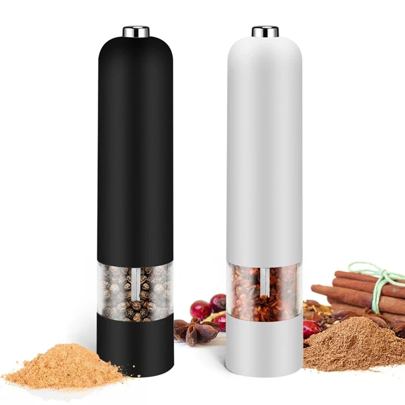 Home Kitchen Cooking BBQ Tools Spice Herbal Containers Automatic Salt and Pepper Grinder Set Electric With LED Lights