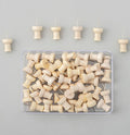 50 Pcs /box Wood Push Pins Decorative Wood Thumb Tacks for Foam Boards Photos