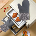 Heat Resistant Silicone Oven Mitts for Kitchen Rubber Oven Gloves with Soft Cotton Lining Silicone Oven Mittens