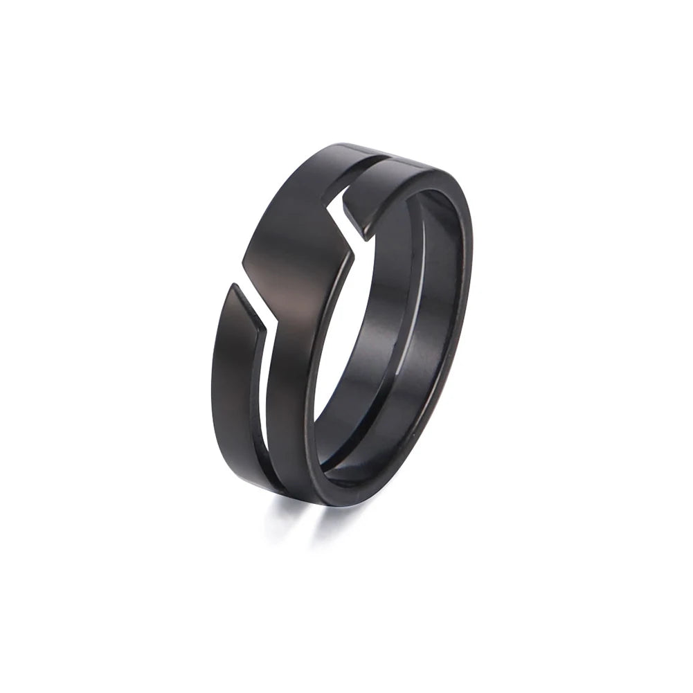 Fashion Simple Stainless Steel Couple Ring for Men Women Casual Finger Rings Jewelry Engagement Anniversary Gift 2021 New