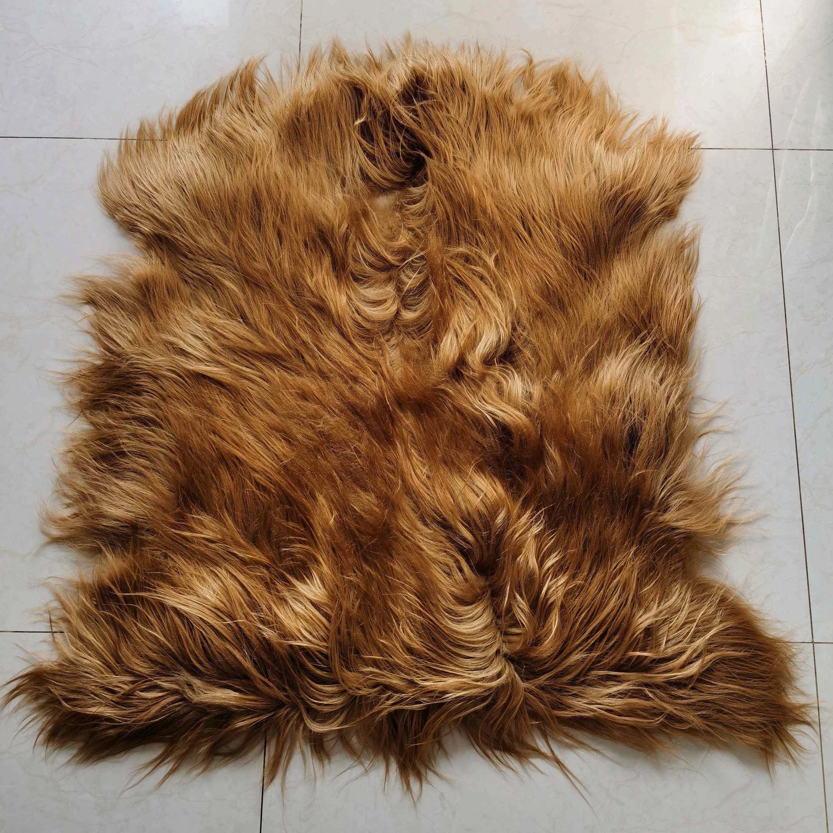 Factory Direct 100% Natural Goatskin Pelt Rug Custom Color Long Hair Goat Skin Fur for Home Decor