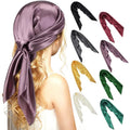 Solid Square Scarf Women Silk Scarf Fahion Pure Neckerchief for Autumn Winter Spring