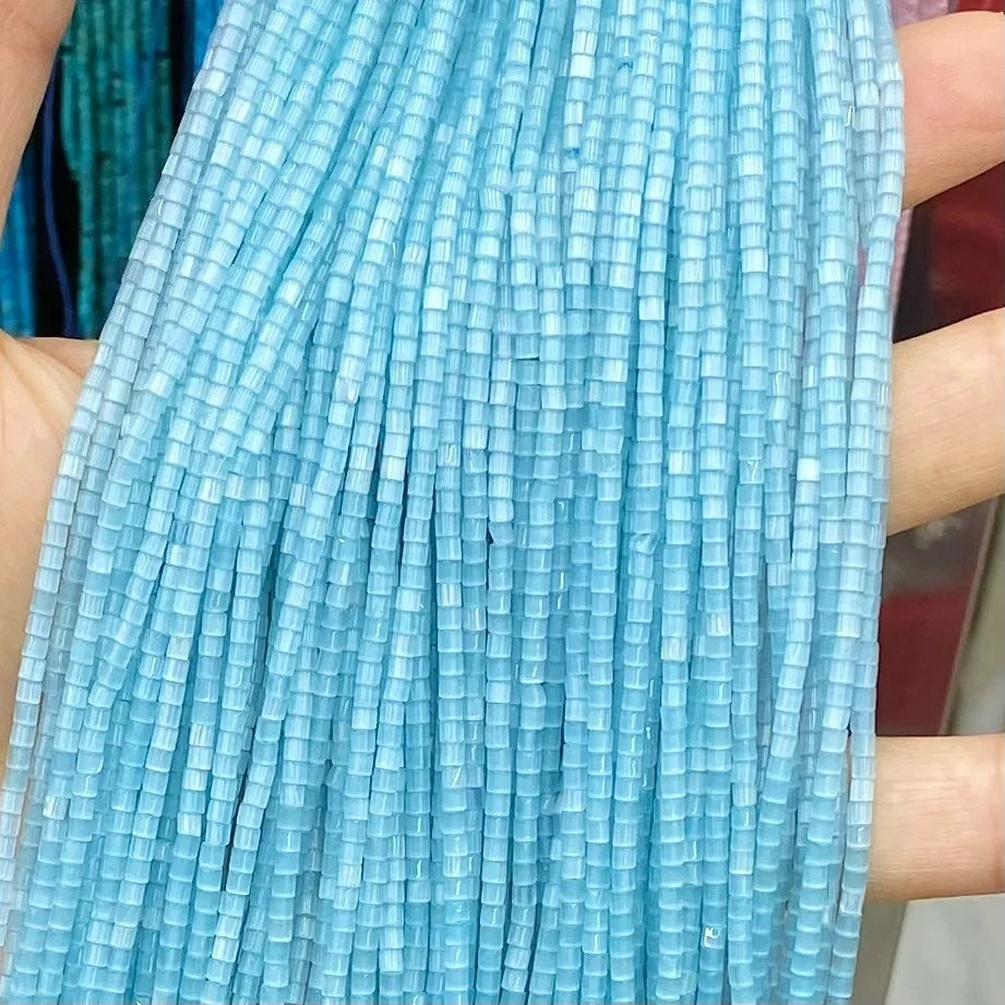 Tiny 2*2mm Tube Cylindrical Healing Energy Crystal Quartz Gemstone Loose Bead for DIY Jewelry Bracelets and Necklaces