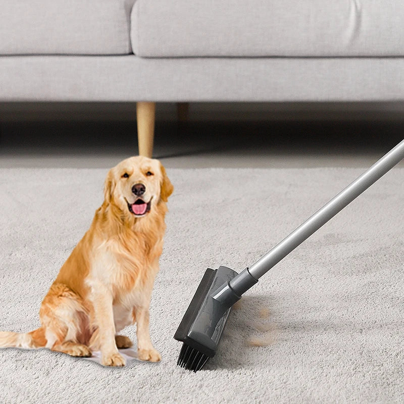 JESUN Pet Hair Remover Brush Broom Aluminum Broomstick with Bristle Head