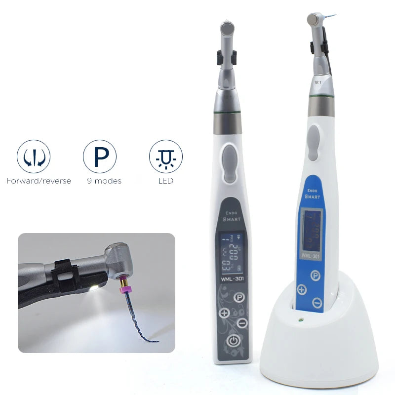 Dental Endodontic Wireless LED Endo Motor 16:1 Contra Angle Handpiece 9 Modes
