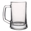 High Quality 400ml Customizable Clear Glass Beer Mug with Handle Shot Glass Type Beer Steins