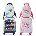 Kids Travel Trolley Wheeled Bag ABS Waterproof Luggage Suitcase Set Unisex