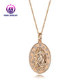 Kirin Religious Beguadalupe Jesus Saint Benedict Flower Design 18K Gold Plated Pendant Necklace with Link Chain