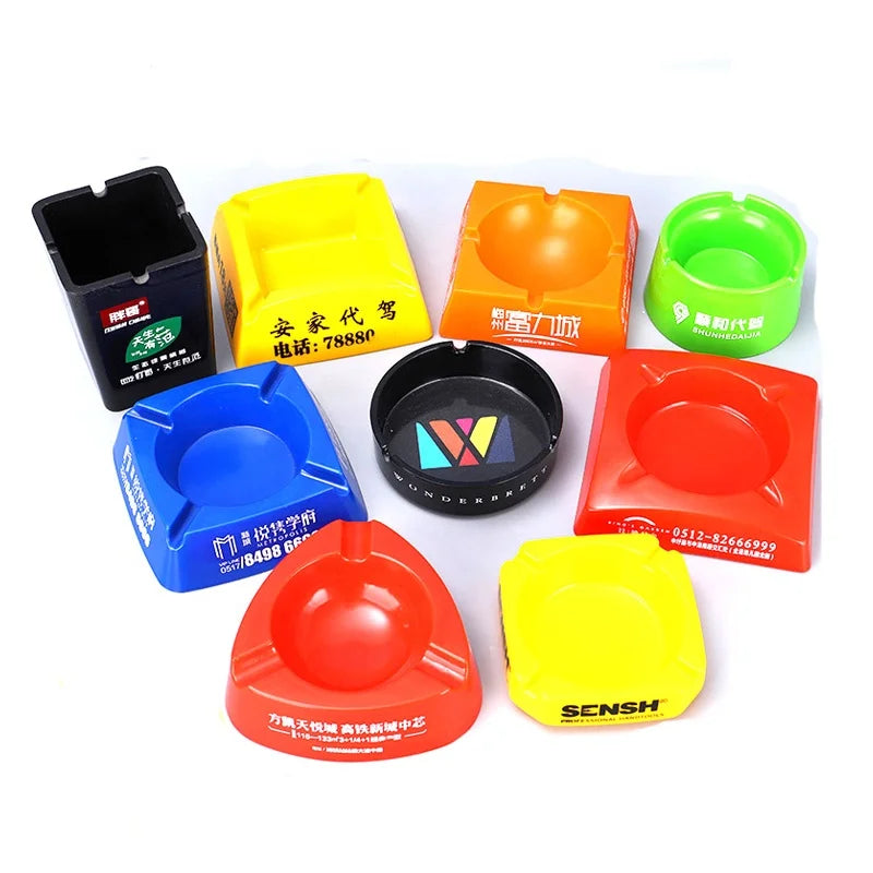 Cheap Custom Mini Portable Unbreakable Melamine Plastic Ashtray for bar and Restaurant