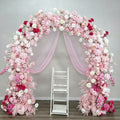 DKB Hot Selling Pink Flower Arch Backdrop Custom Romantic U-Shaped Artificial Flower Arch for Outdoor Wedding Event Decoration