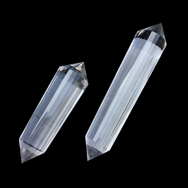 Wholesale Natural Quartz Stones Double Sticks Point Crystals Tumbled Clear Quartz Wand for Home Decoration Fengshui Products