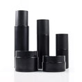 High Grade Empty Cosmetic Packaging Set 30ml 60ml 100ml Black Lotion Toner Glass Bottles with Pump Sprayers