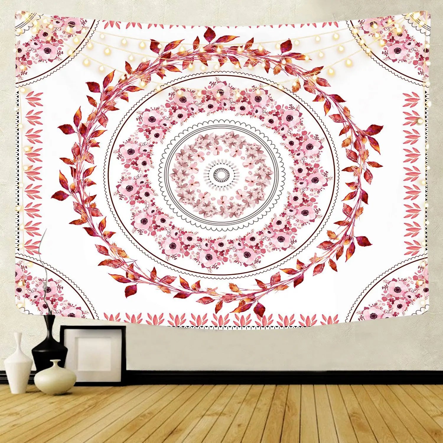 Mandala Tapestry Woven Printed Hippie India Boho Wall Hanging Modern Yoga Mat 100% Cotton/Polyester Machine Washable
