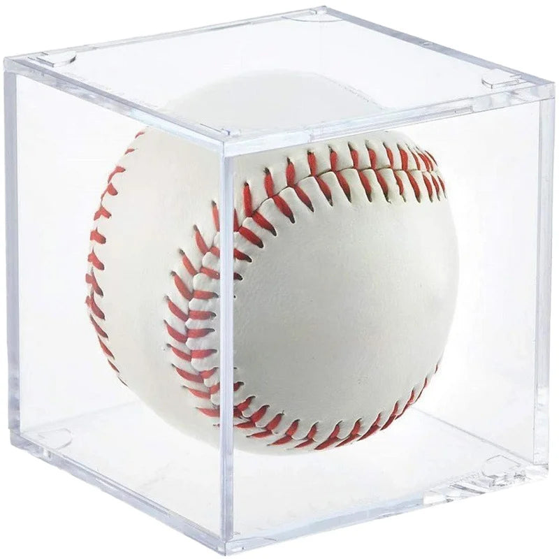 Jinda Modern 8x8cm Cubic Baseball for Showcase UV-Resistant Transparent Plastic Acrylic Baseball Display Case for Signed
