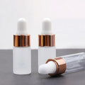 In Stock 1ml 2ml 3ml Mini Clear/frosted Glass Dropper Vials/bottles With Rose Gold Dropper  for Sample Essential Oil/cosmetics