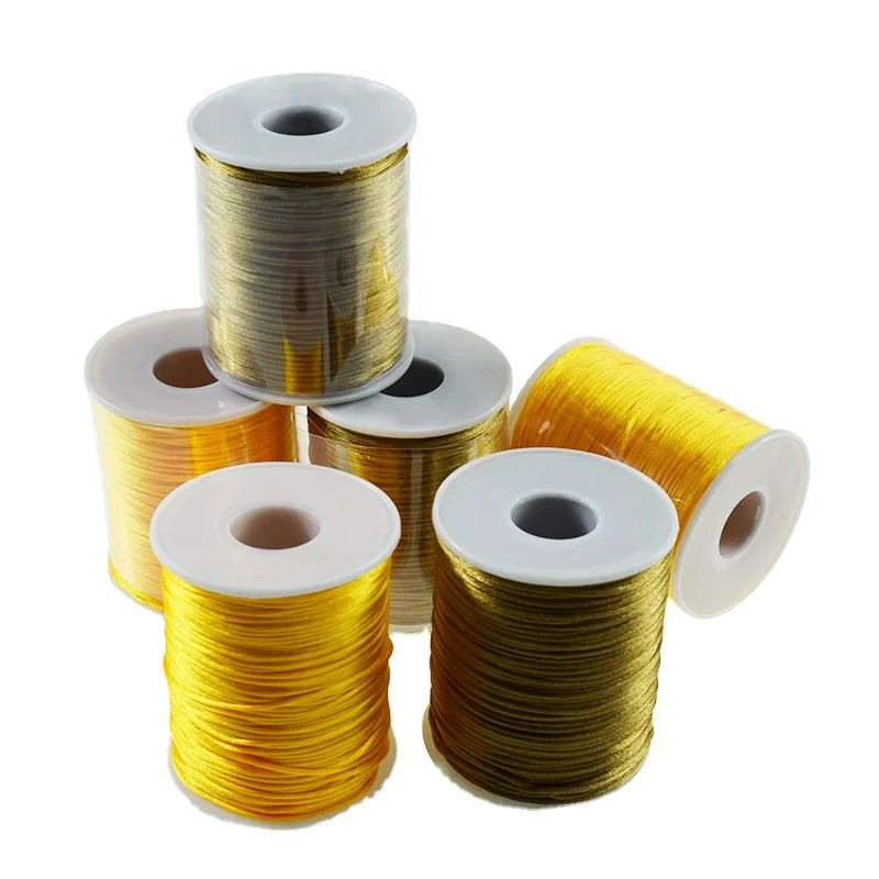 1.5mm 100% Polyester Rattail Cord Satin Braided Durable DIY Jewelry Findings 100m Spool for Shape Shoes Garments Bags Home