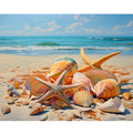 5d Diy Diamond Painting Kit Shell Beach Home Decor Full Round Diamond Mosaic Embroidery Cross Stitch 30x40cm/12x16inch