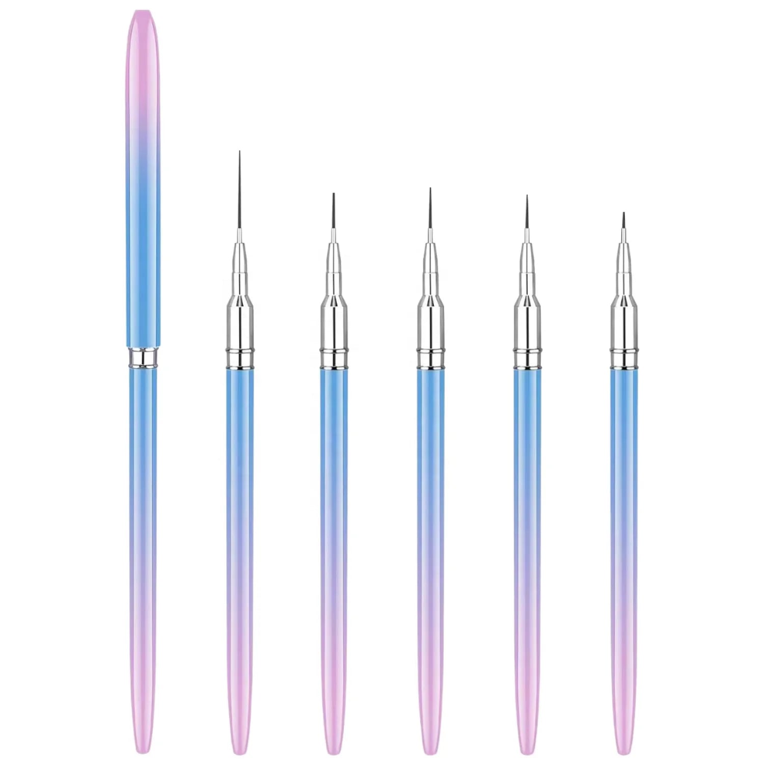 Pink Nail Liner Brushes Gel Nail Art Brusher Nail Polish Painting Brush Manicure Art Design Brush Pen Set Drawing Pen for Gel
