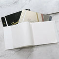 Wedding Supplies Creative Acrylic Cover Guest Book with Custom Metal Stickers Logo and White Cardboard  for Wedding Event