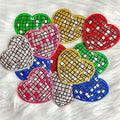Custom Wholesale Disco Ball Heart Embroidered Patch Backpack Patch Embroidery Glitter Iron on Patch for Clothes Bags Decoration