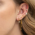 SP Popular Style 18K Real Gold Plating Cubic Zirconia Stud Earrings Set for Women