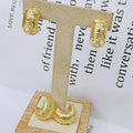 EM1394 Bohemian Bold 18k Gold Plated Star and Moon Pattern Hoop Earrings Gold Statement Hoops Button Stud Earrings for Women