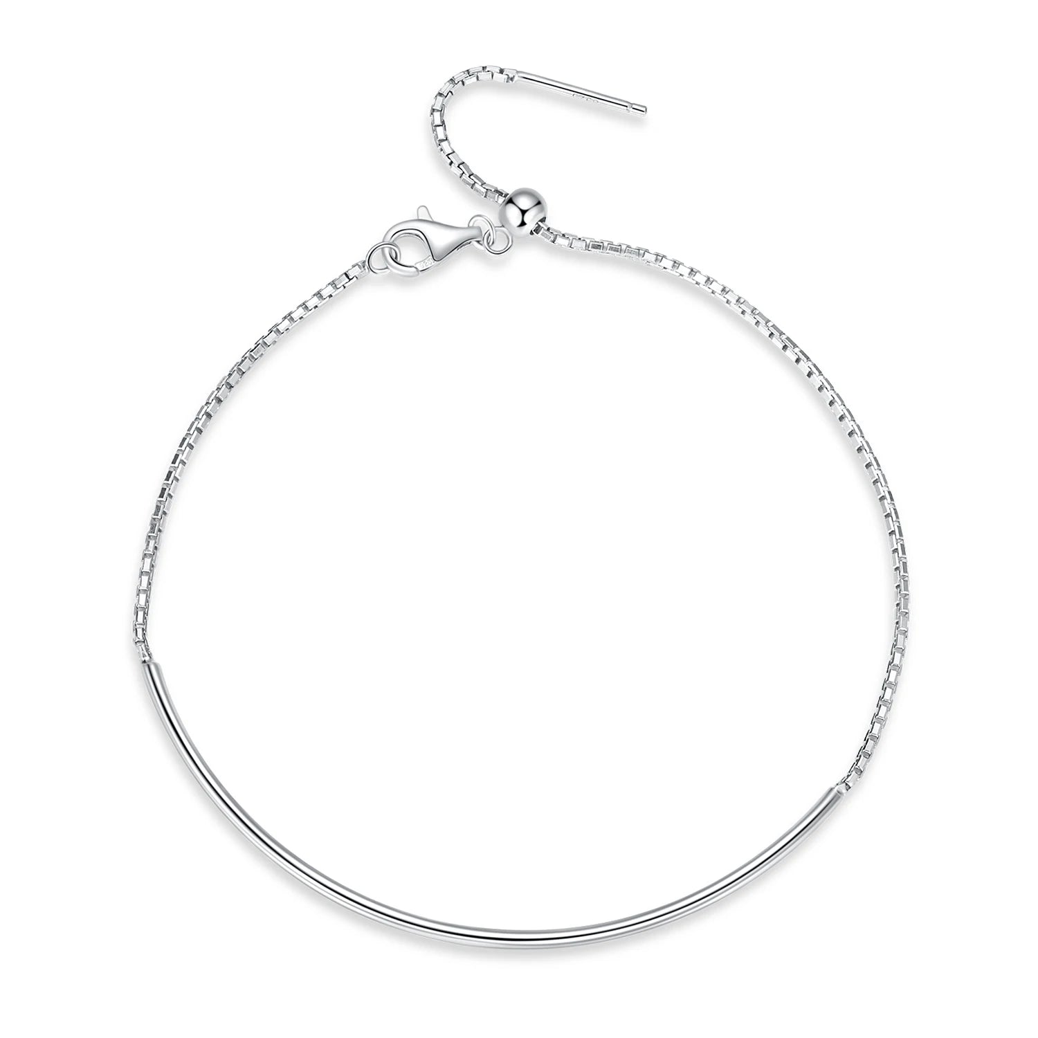 Fashion 925 Sterling Silver Basic Chain Adjustable Bracelet for Women Simple Design Silver Bracelet Fine Jewelry Gift SCB233