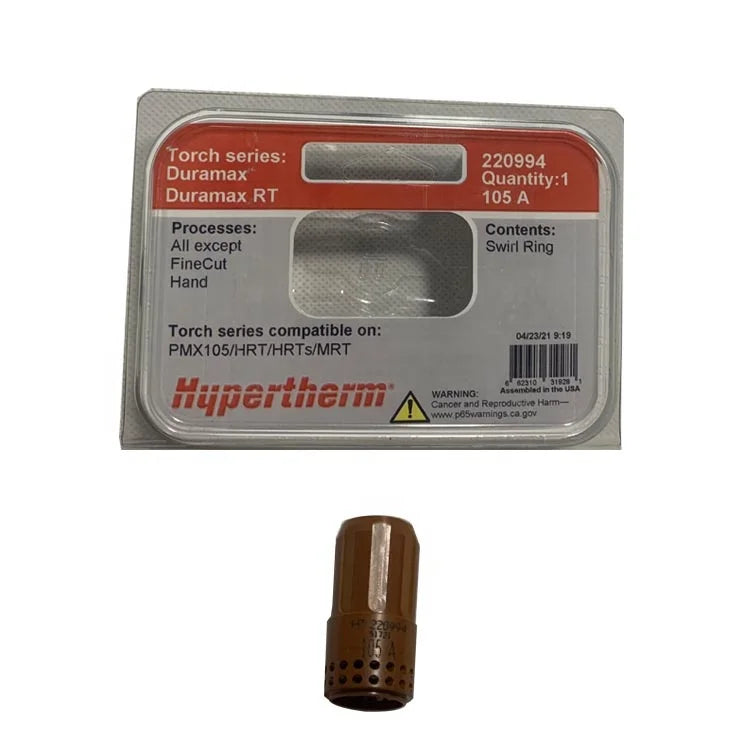 Hypertherm Consumables Plasma Cutter Swirl Ring 220994 Fits Powermax 105