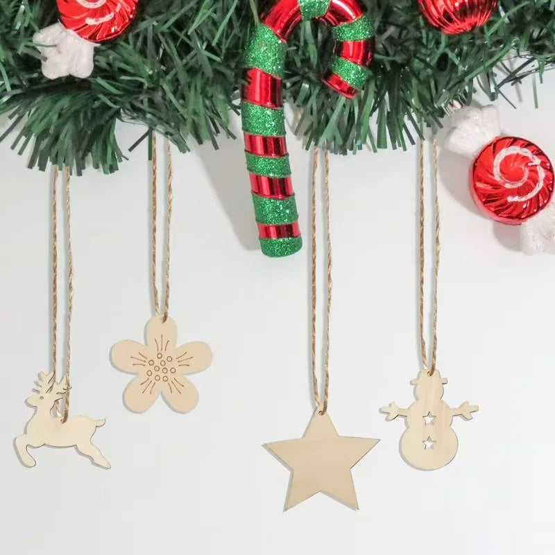 Tailai Wooden Christmas Ornaments DIY Wood Circles  for Crafts Centerpieces Holiday Hanging Decorations